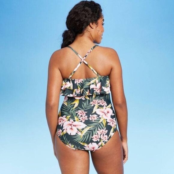Kona Sol Flounce One Piece Swimsuit NEW - Picture 5 of 9